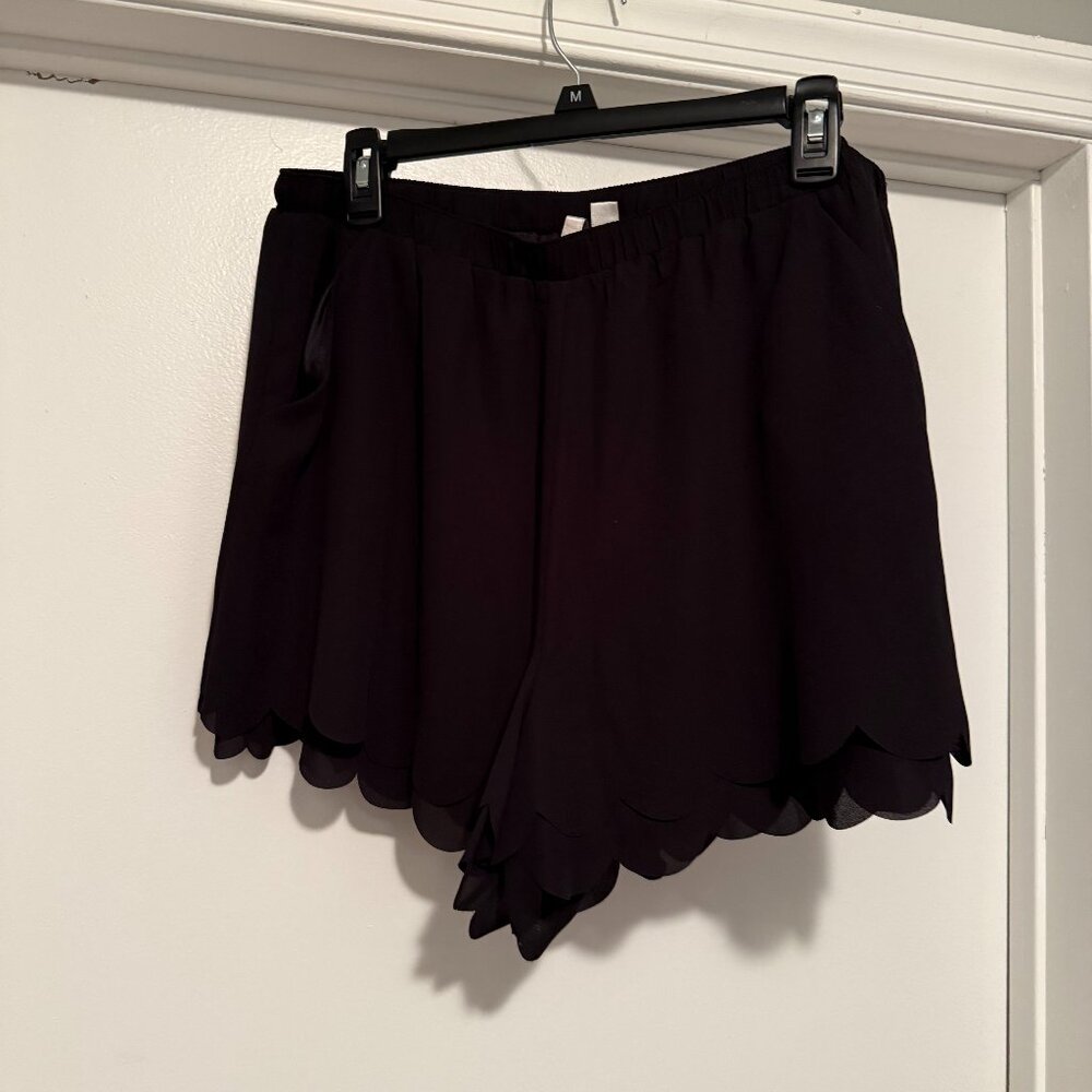 Scalloped Chiffon Shorts